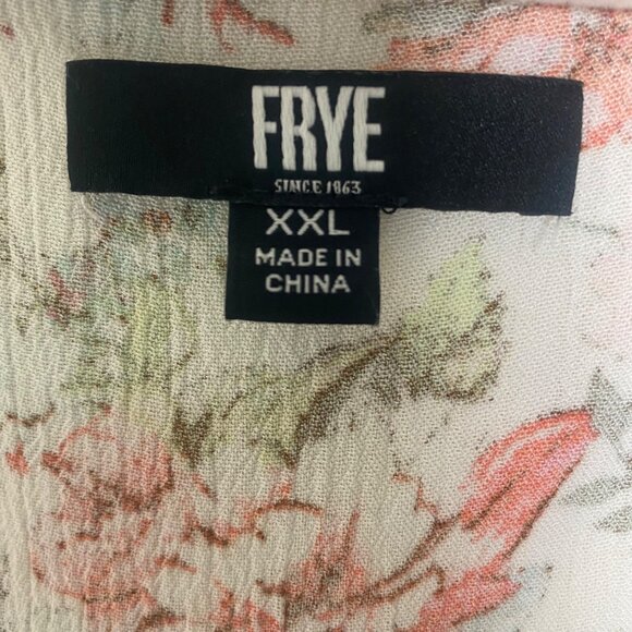 Frye Dress Womens XXL White Floral Midi Sleeveless Button Front Lined 2X Cottage - Picture 2 of 7